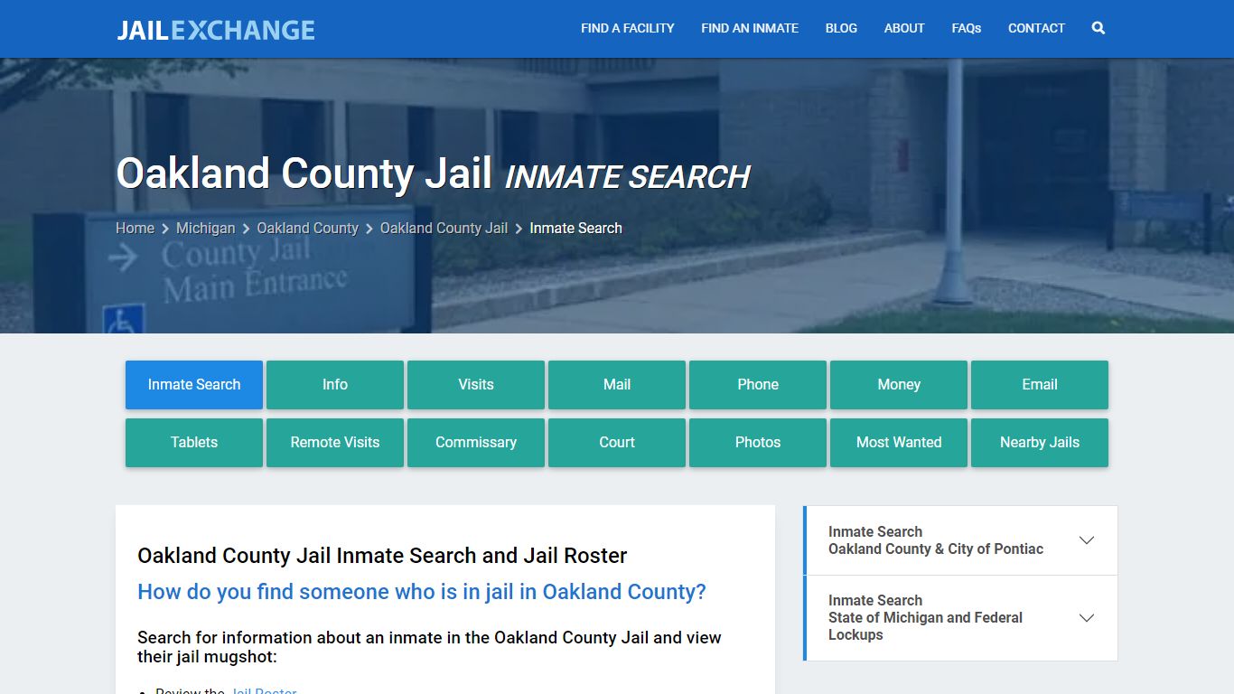 Inmate Search: Roster & Mugshots - Oakland County Jail, MI - Jail Exchange